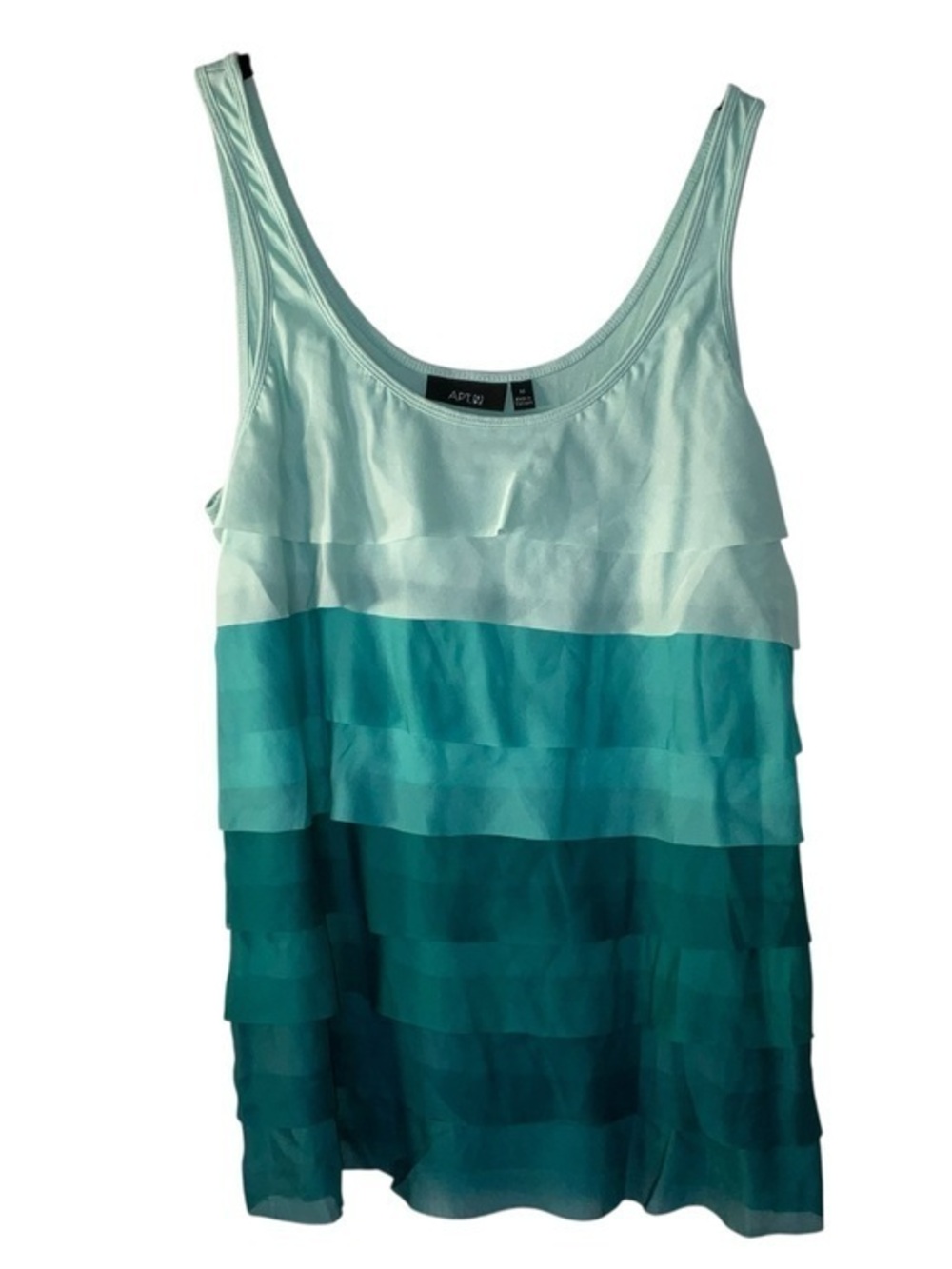 Apt. 9 Teal Ombre Ruffle Tank Top